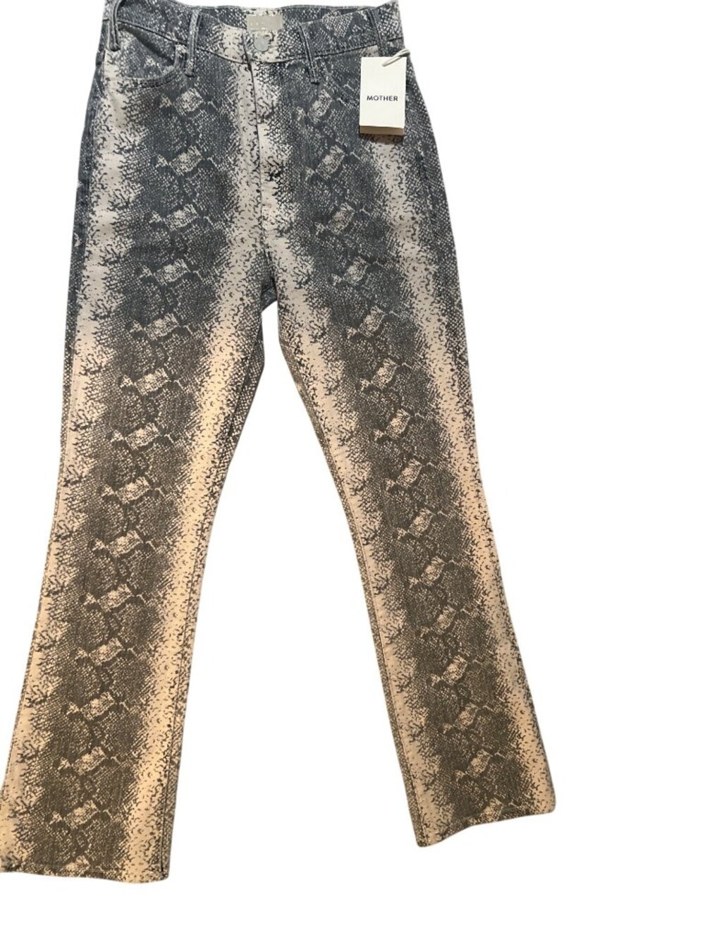 New MOTHER Hustler Flood jeans size 26 boa babe snake print NWT